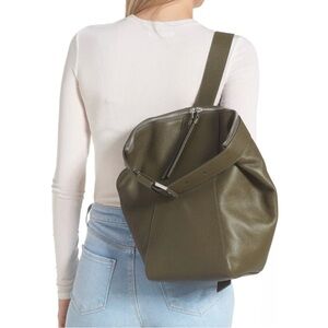 ALLSAINTS Anouck Leather Sling Bag Backpack Green Crossbody Boho All Saints